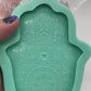 Handmade Silicone Mould Mandala pattern Hamsa Hand with protection eye. Shallow Trinket Dish/Incense Holder