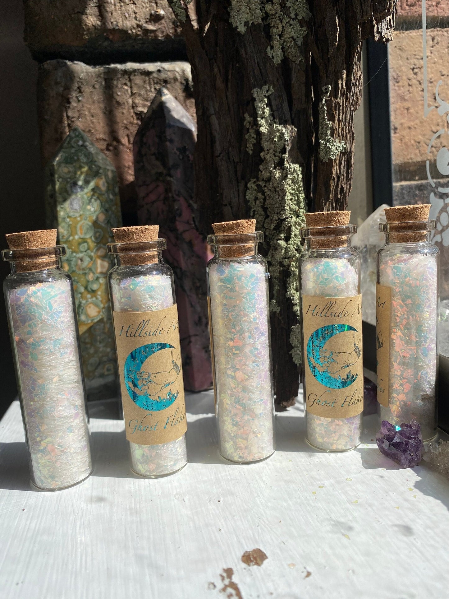 "Ghost Flakes" - Small Iridescent Colour Shifting Flakes. 15 ml glass vial. Resin art, slime, tumbler, soap, candle, nail art etc.