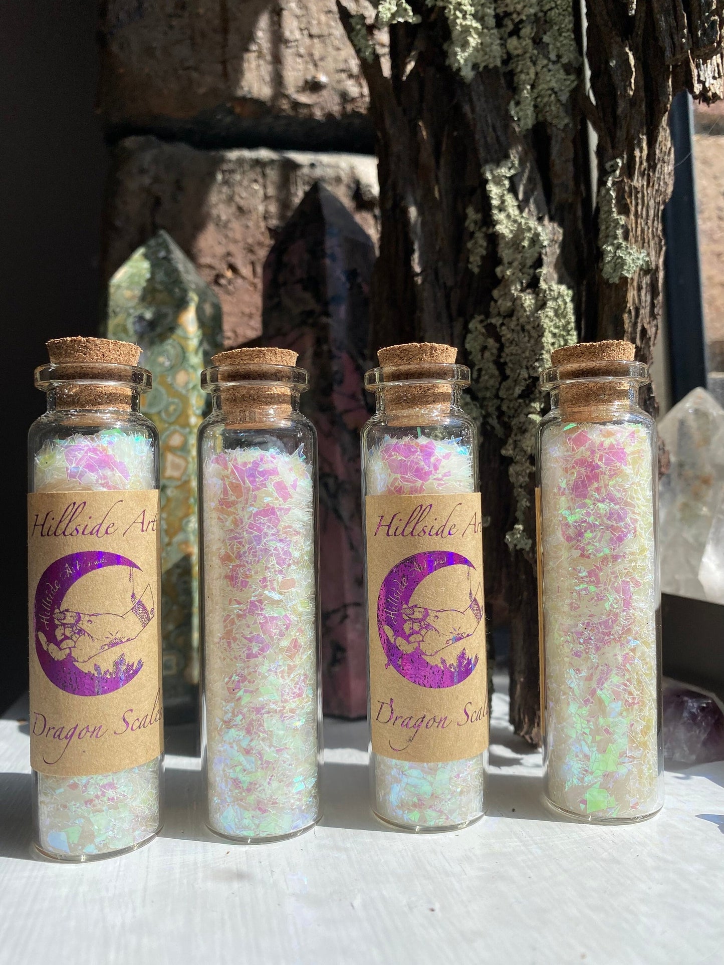 Dragon Scales - Small Iridescent Colour Shifting Flakes. 15 ml glass vial. Resin art, slime, tumbler, soap, candle, nail art etc.