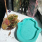Handmade Silicone Mould Mandala pattern Hamsa Hand with protection eye. Shallow Trinket Dish/Incense Holder