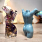 Goddess Figure Silicone Mould in an Arms Up Pose called “Rubi”. Glossy Finish.