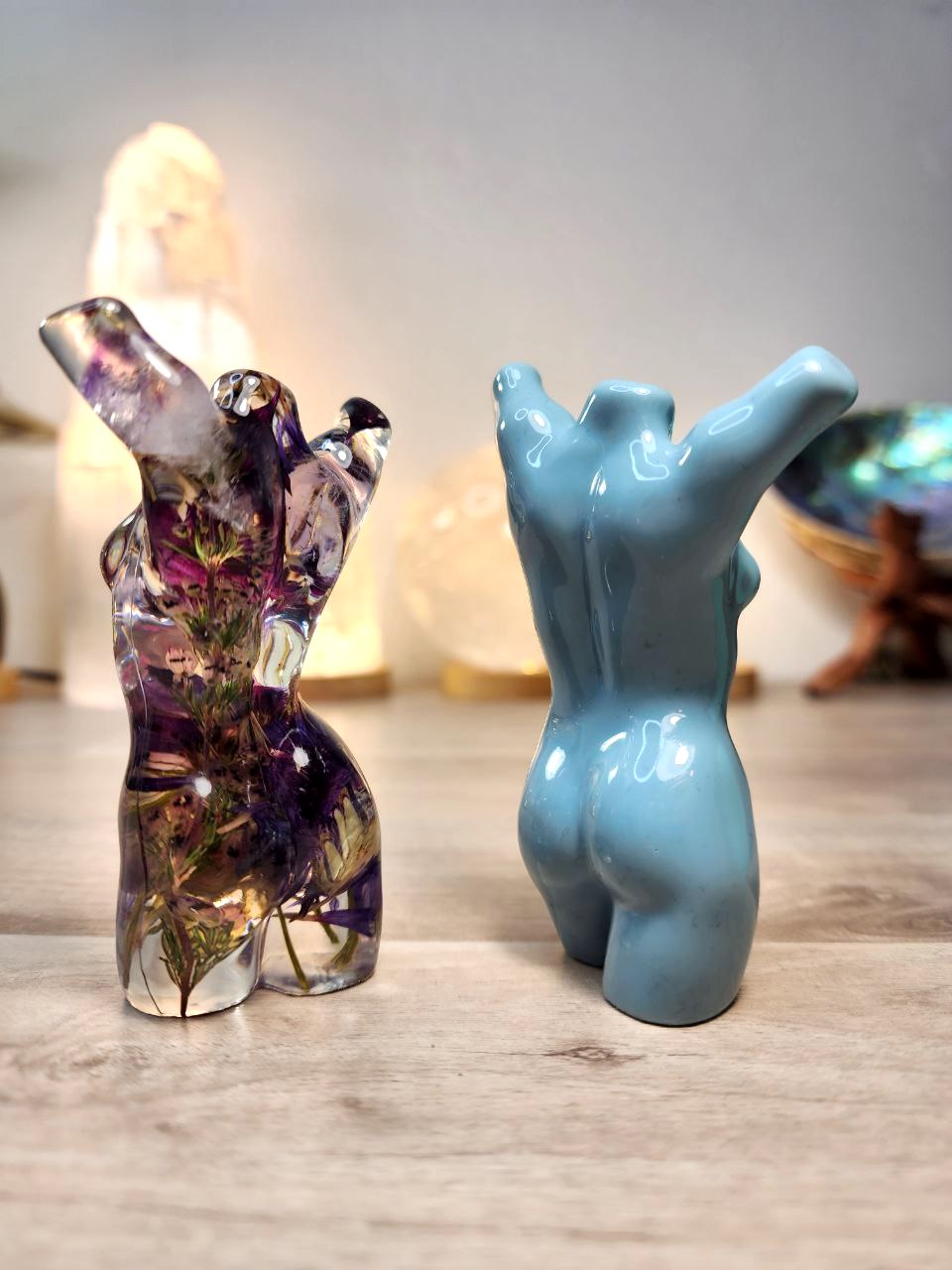 Goddess Figure Silicone Mould in an Arms Up Pose called “Rubi”. Glossy Finish.