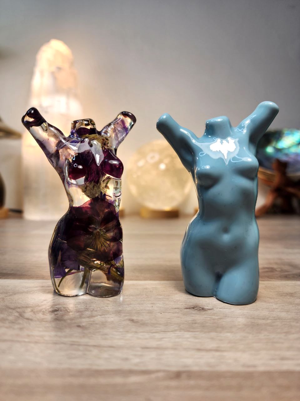 Goddess Figure Silicone Mould in an Arms Up Pose called “Rubi”. Glossy Finish.