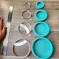 4, 6, 8 and 10cm wide by 1.4 cm thick Round Cylinder Silicone Mould. Use as Keychains, Coasters, Stands. Single or Bundle Deal Sets